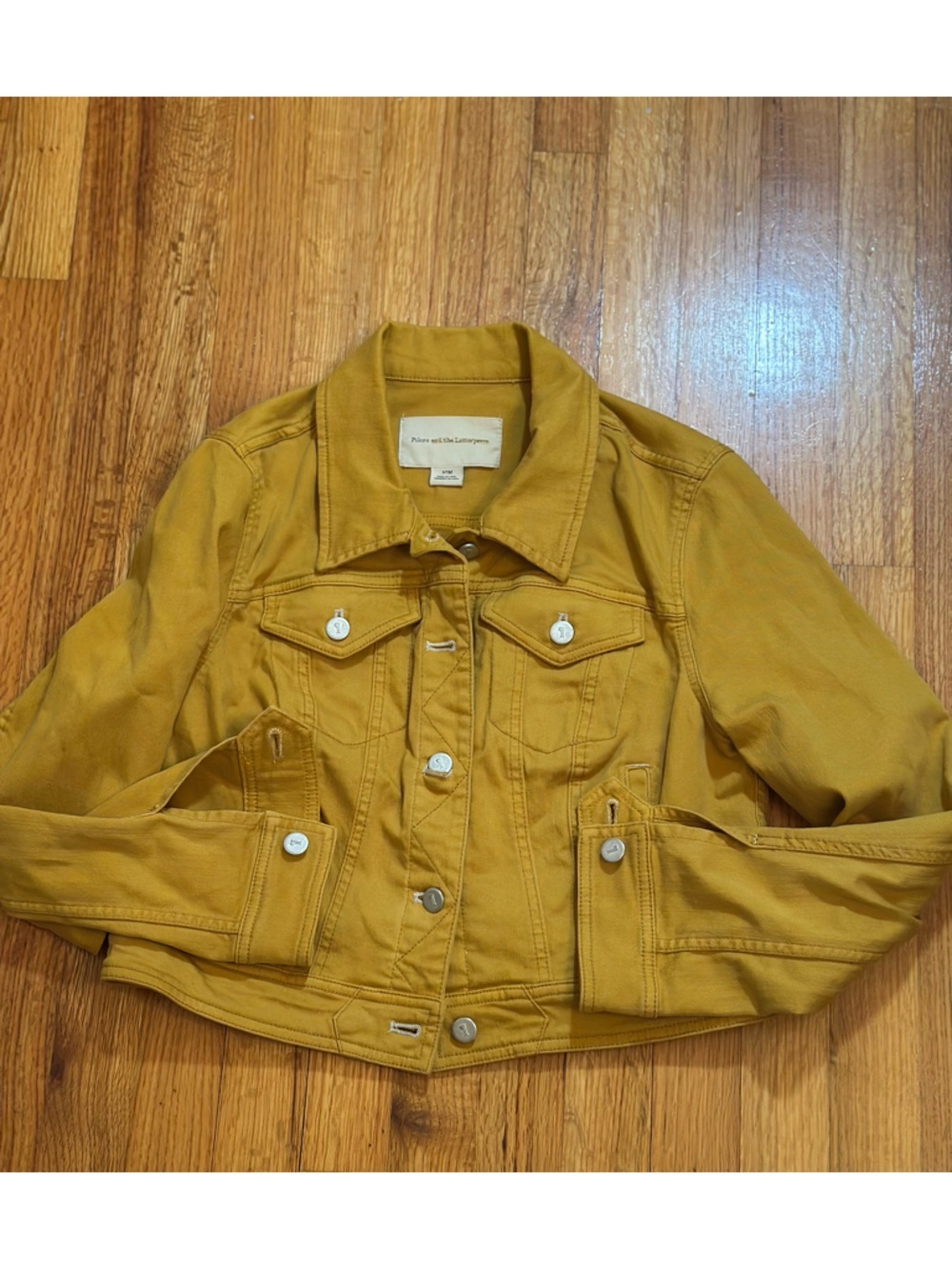 Anthropologie Pilcro and The Letterpress Mustard yellow jacket SzM